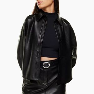 Aritzia Babaton Pelli Hip Shirt Jacket Black Size 2XS